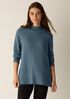Cotton & Recycled Cashmere Turtleneck Long Top