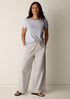 Stretch Organic Cotton Poplin Wide-Leg Pant