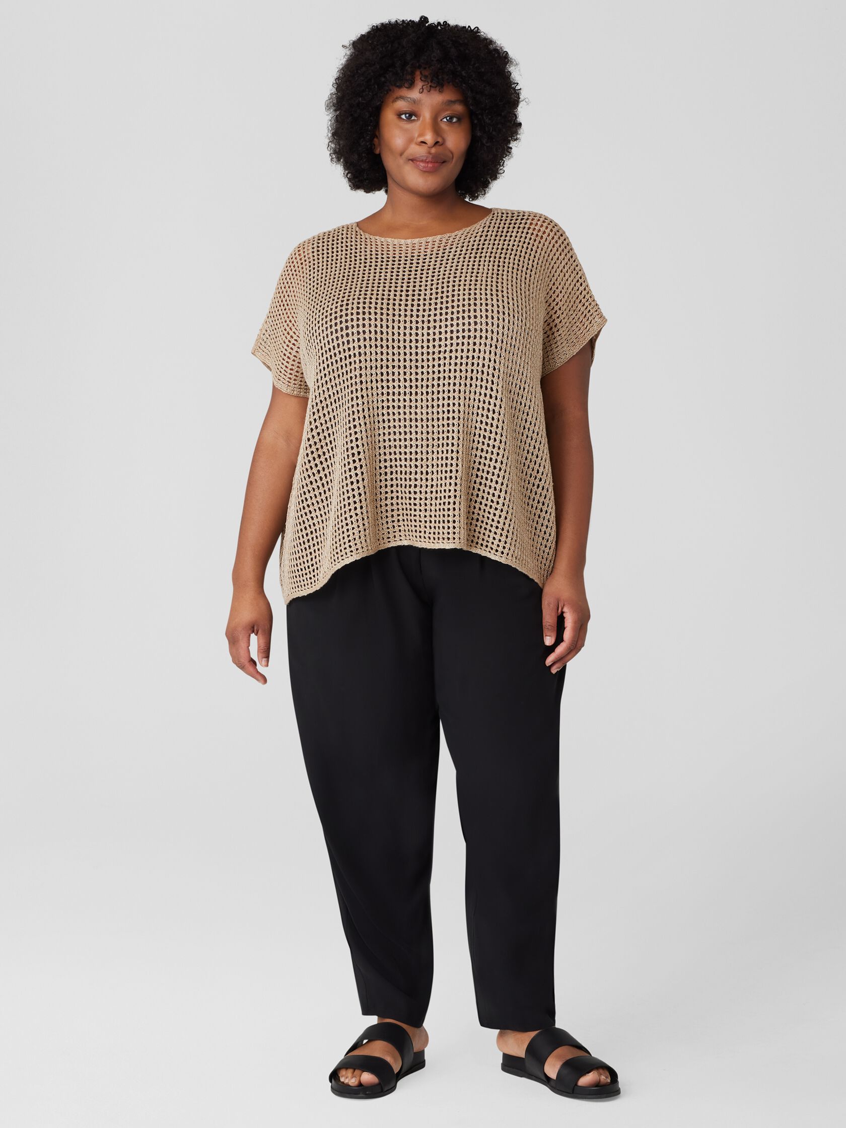 Organic Linen Délavé Bateau Neck Top