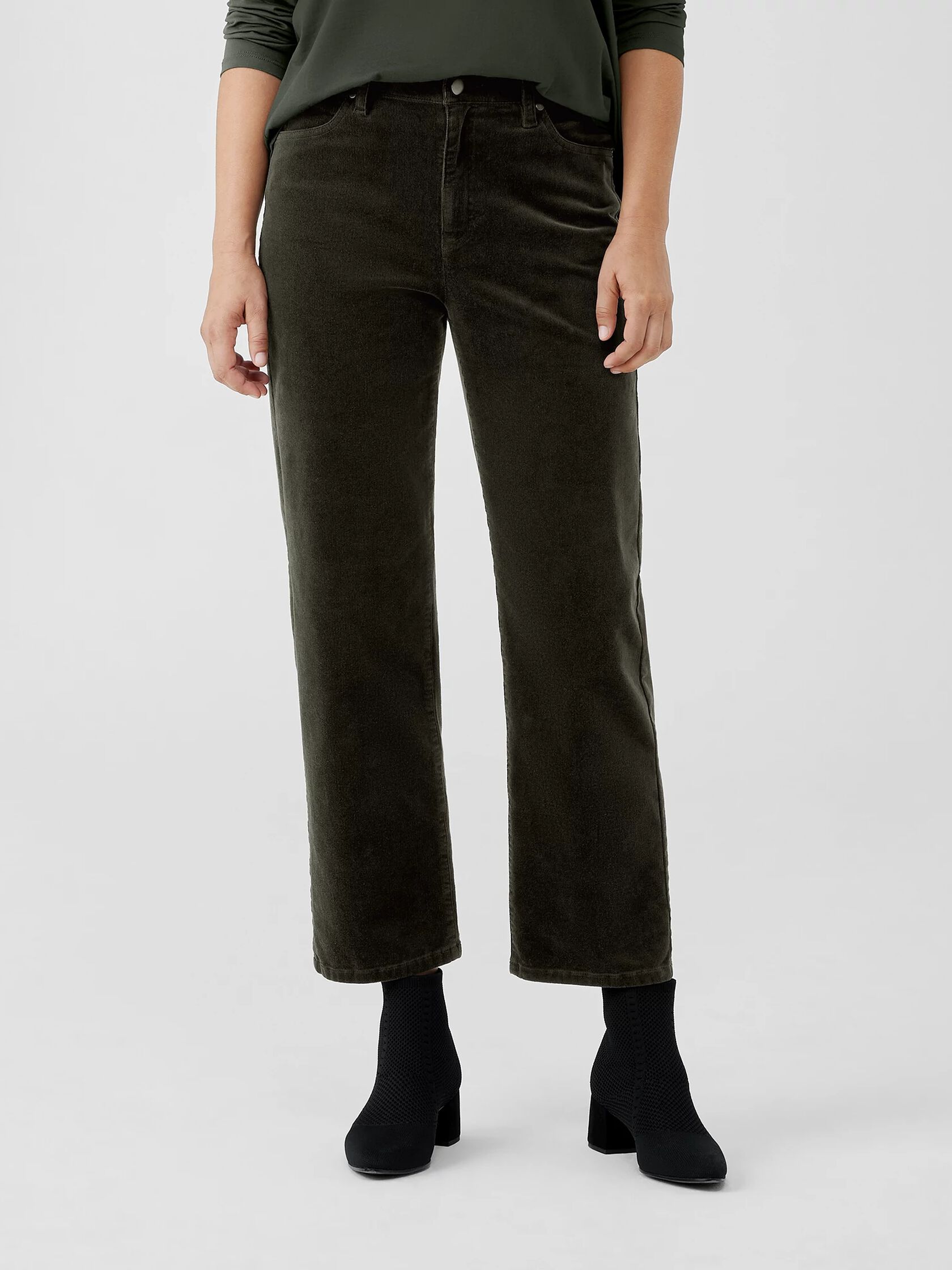 Organic Cotton Stretch Corduroy Straight Pant