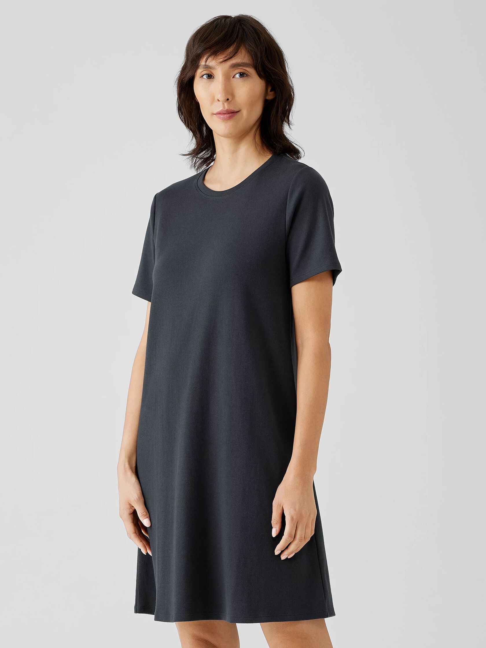 Organic Cotton Interlock Crew Neck Dress