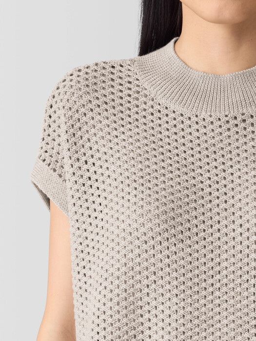 Merino Mock Neck Top in Regenerative Wool