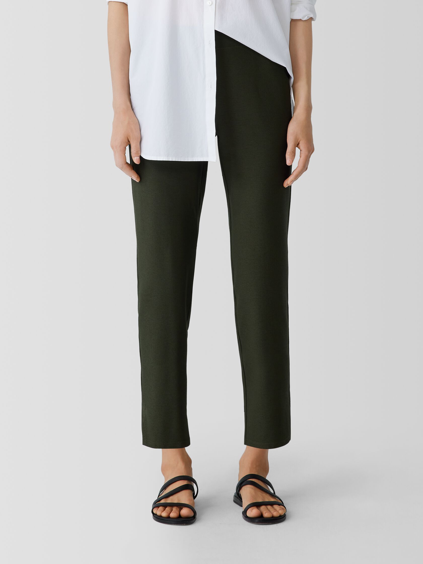 Washable Stretch Crepe Pant with Slits