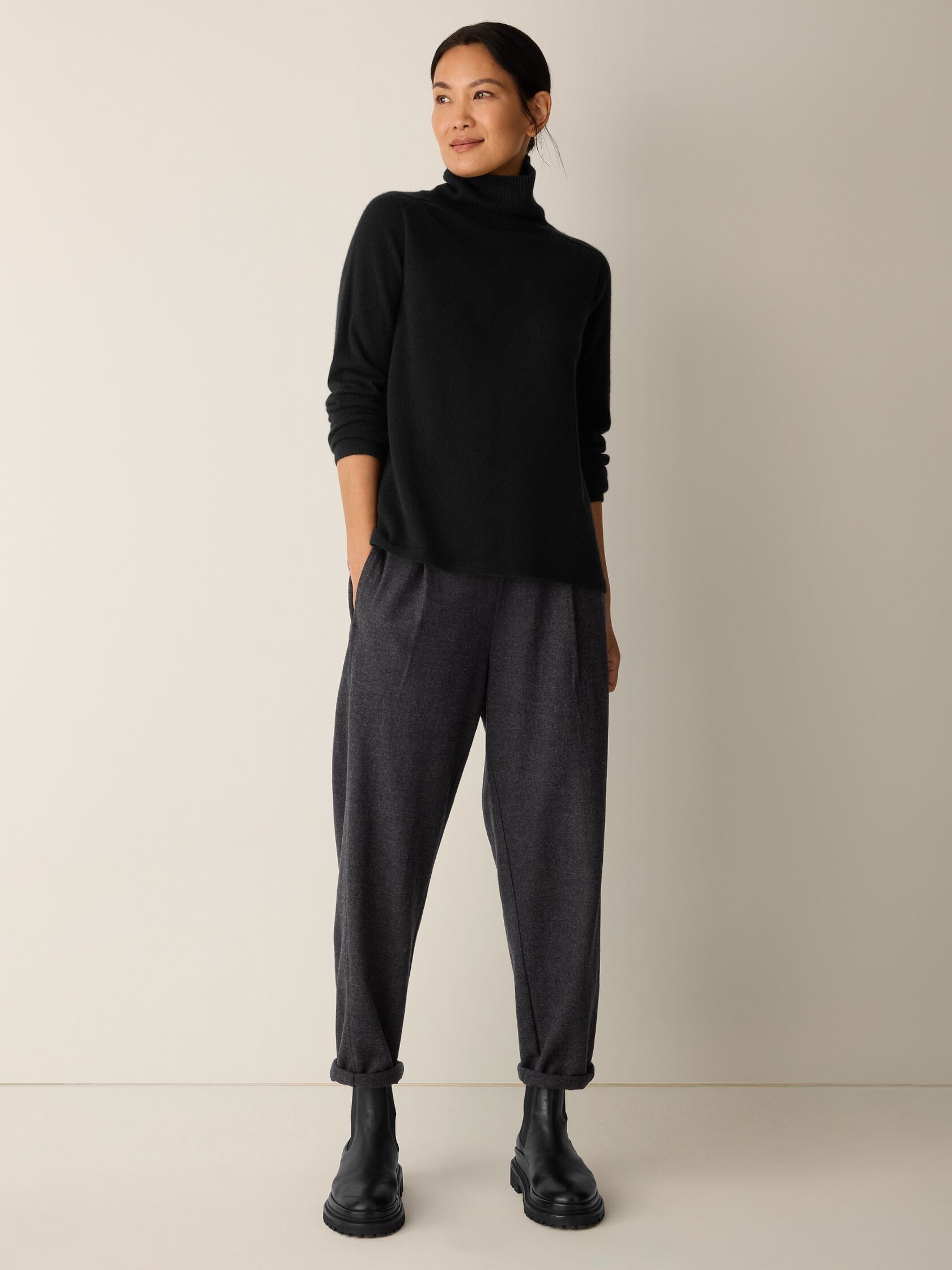 Italian Cashmere Turtleneck Top