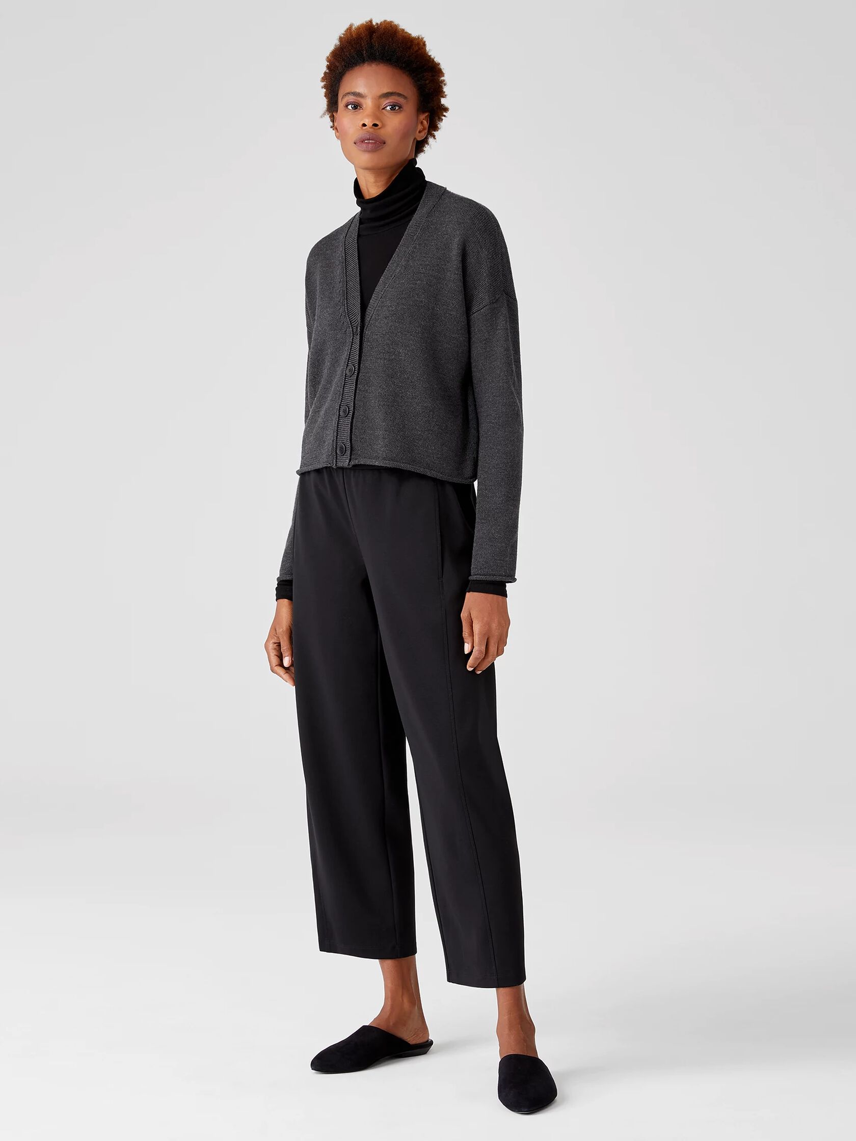 Merino Cropped Cardigan in Regenerative Wool