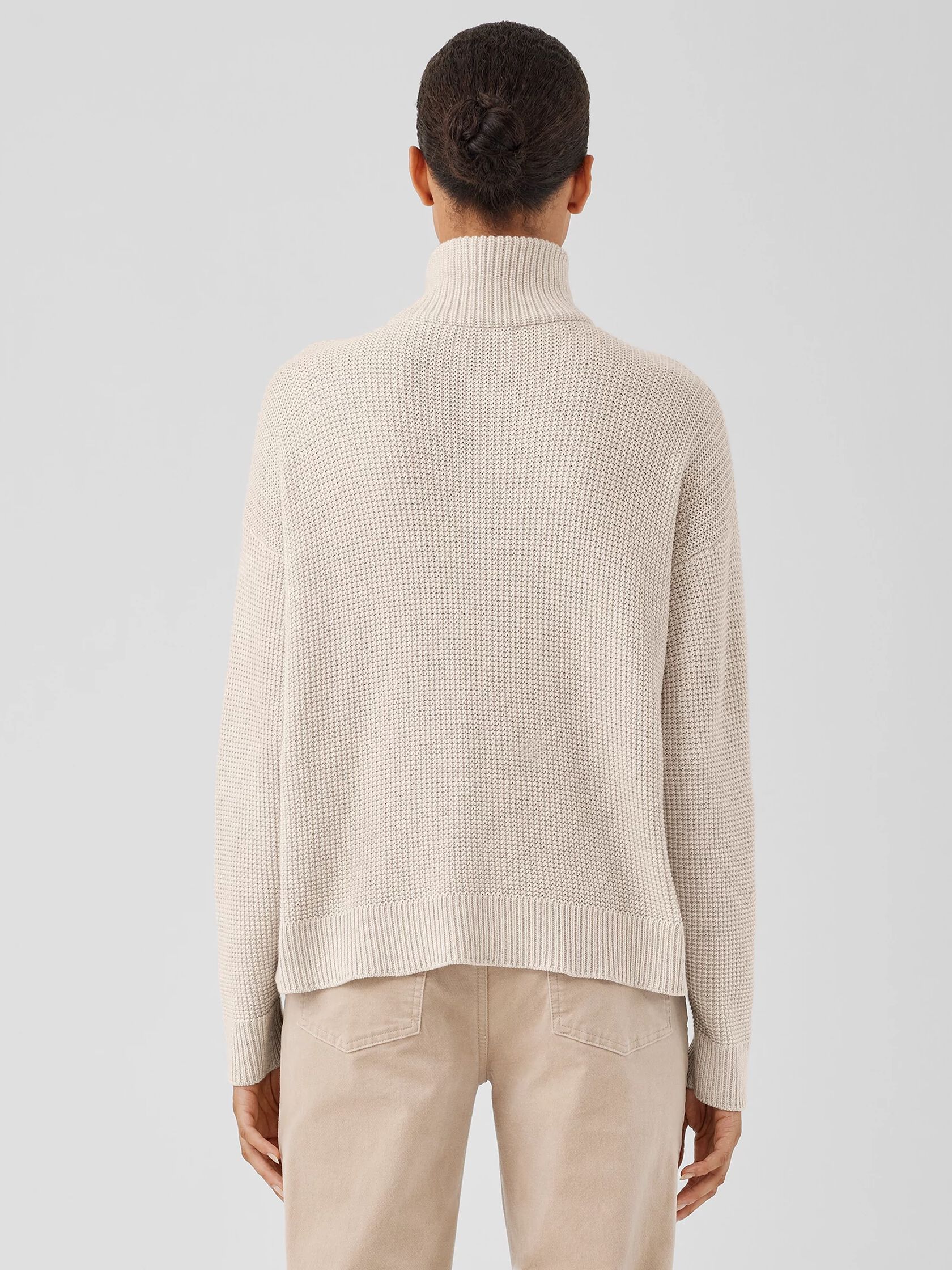 Peruvian Organic Cotton High Collar Cardigan