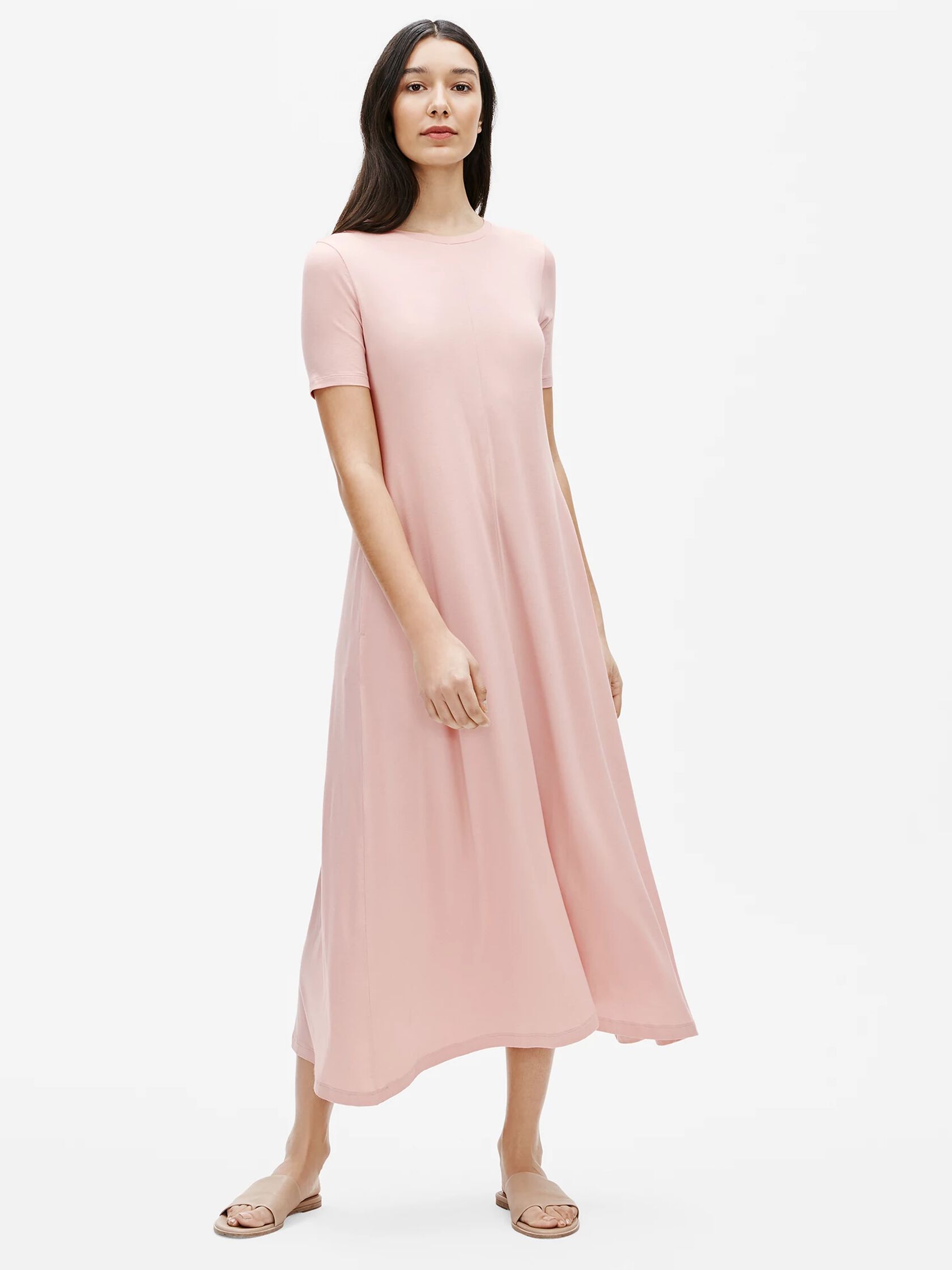Fine Jersey Crew Neck Maxi Dress