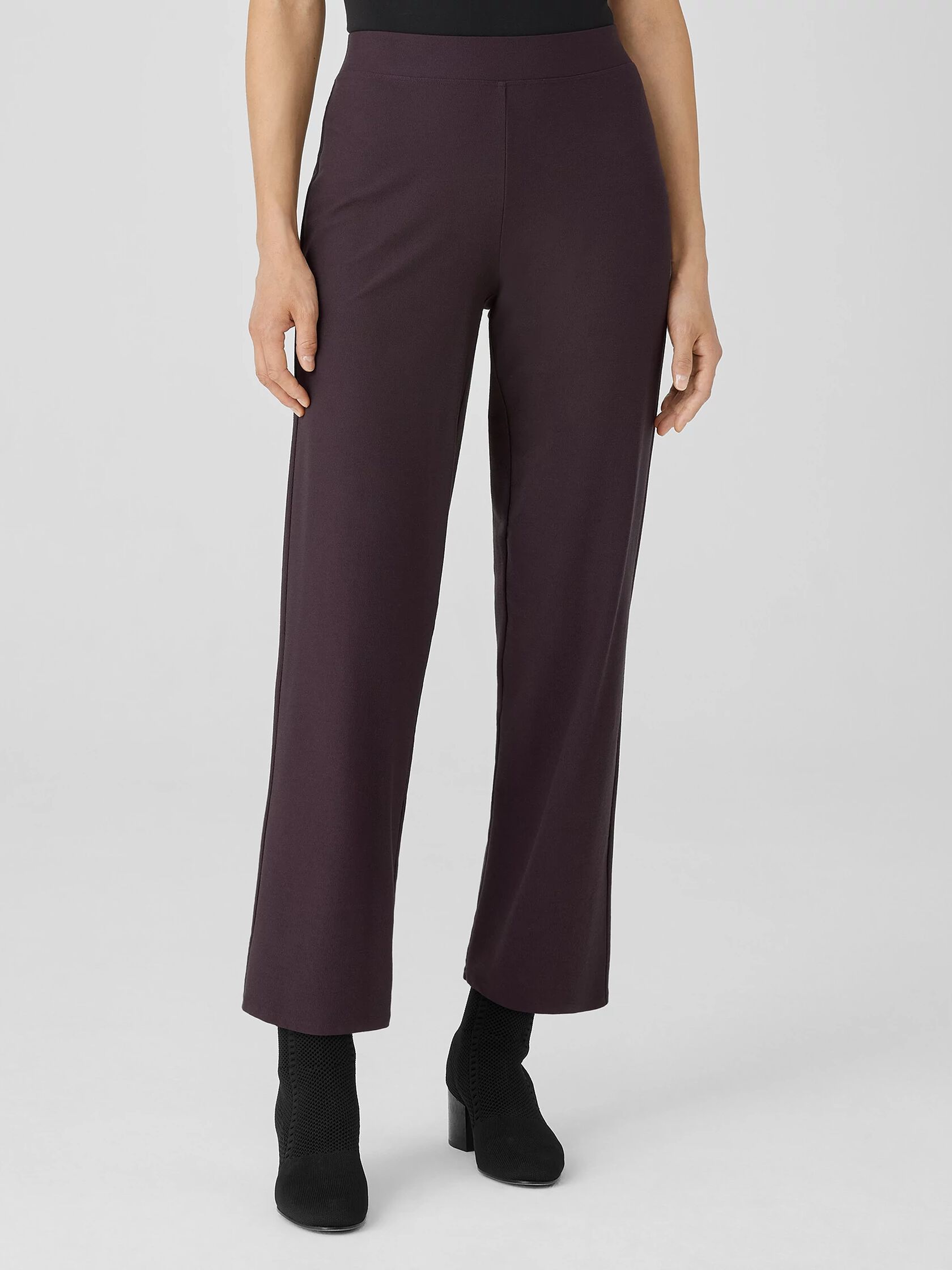 Washable Stretch Crepe Straight Pant