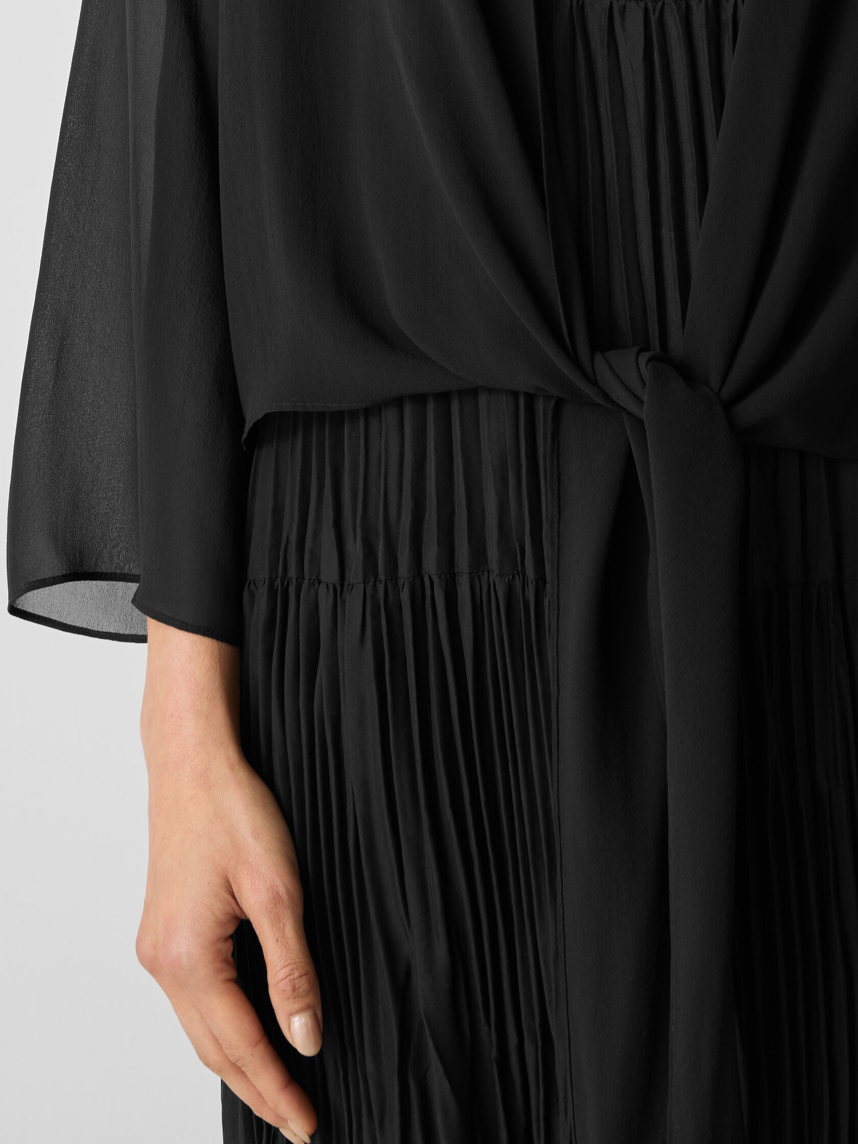 Sheer Silk Georgette Tie Jacket