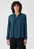 Silk Georgette Crepe Classic Collar Shirt
