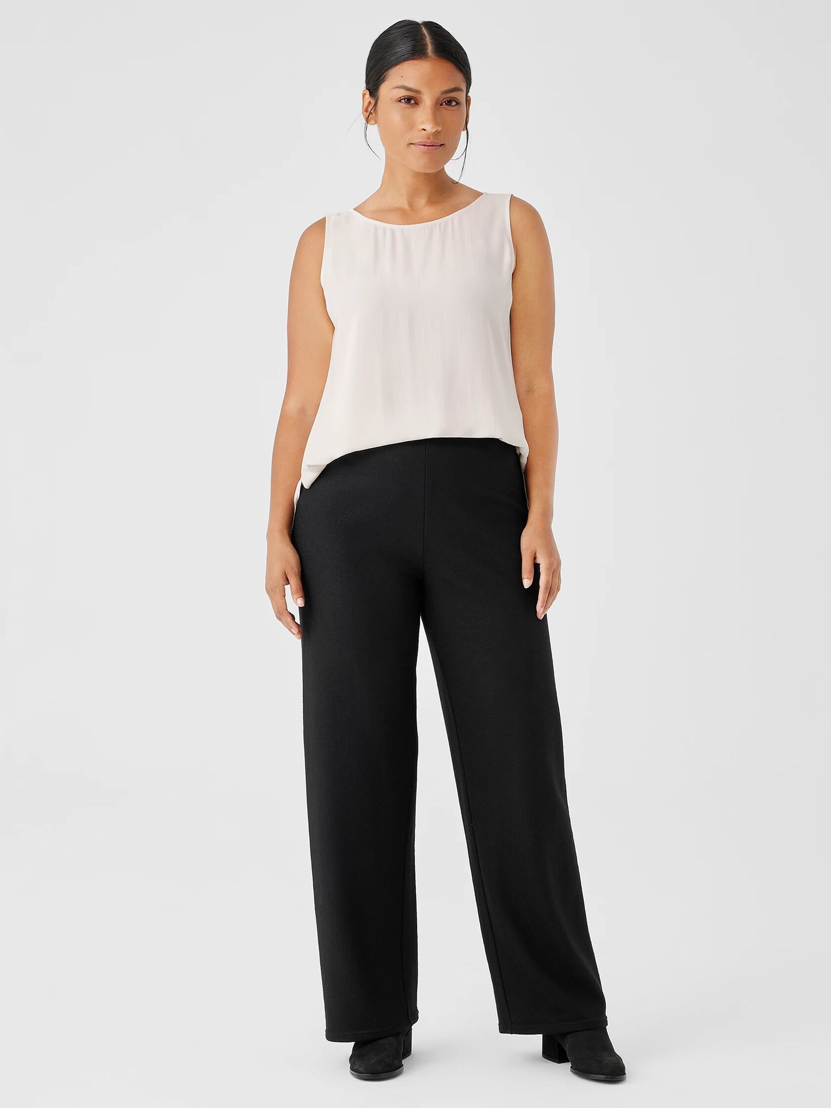 Boiled Wool Jersey Straight Pant