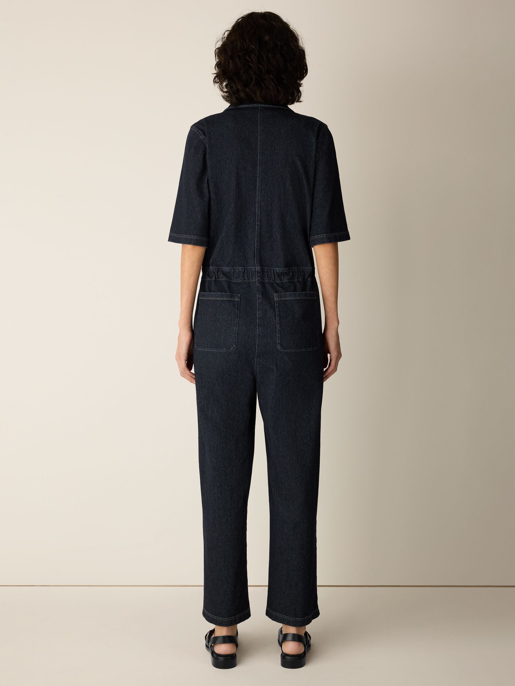 Cotton Indigo Knit Jumpsuit