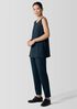 Silk Georgette Crepe Ballet Neck Long Tank