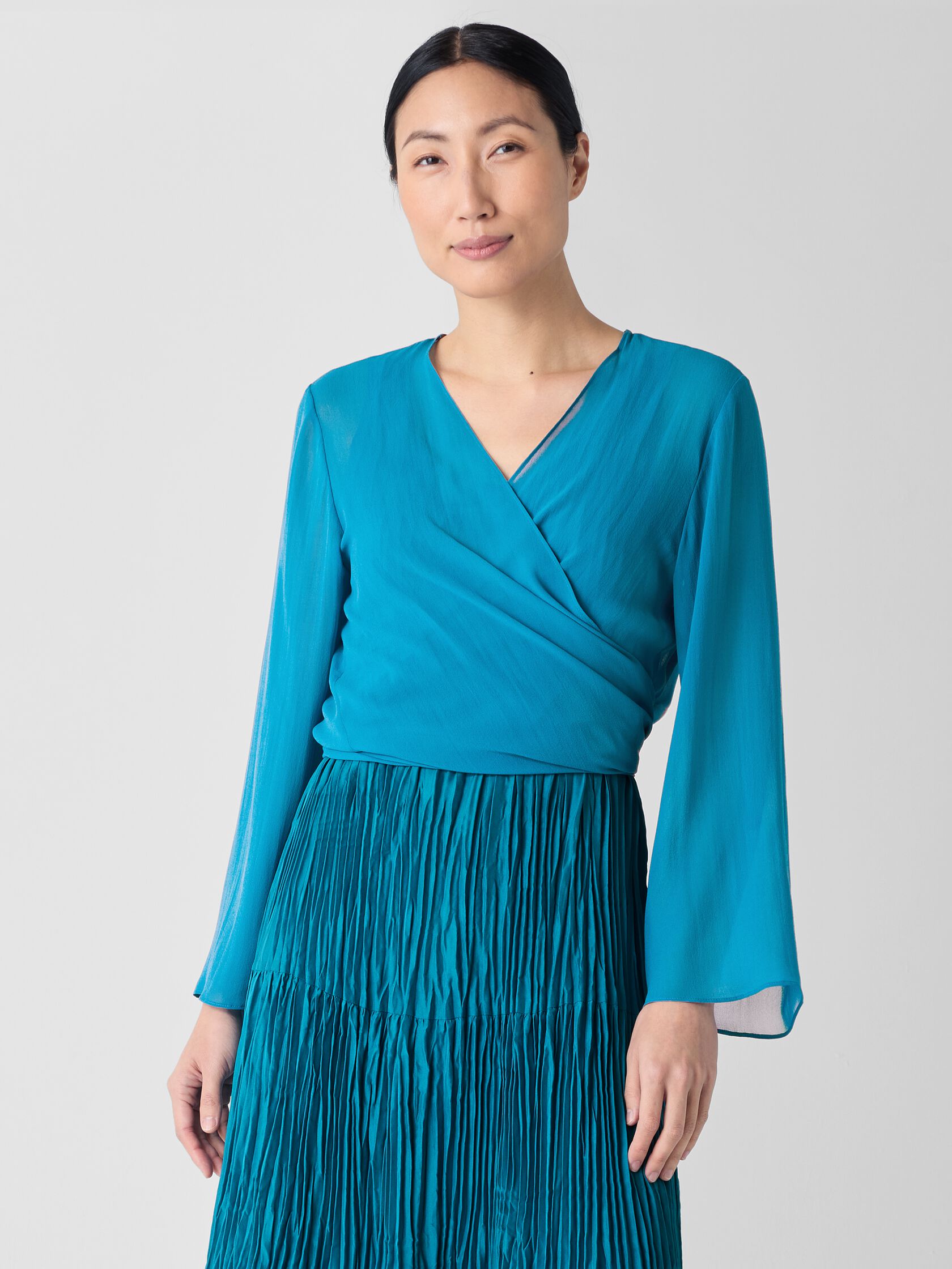 Sheer Silk Georgette Tie Jacket