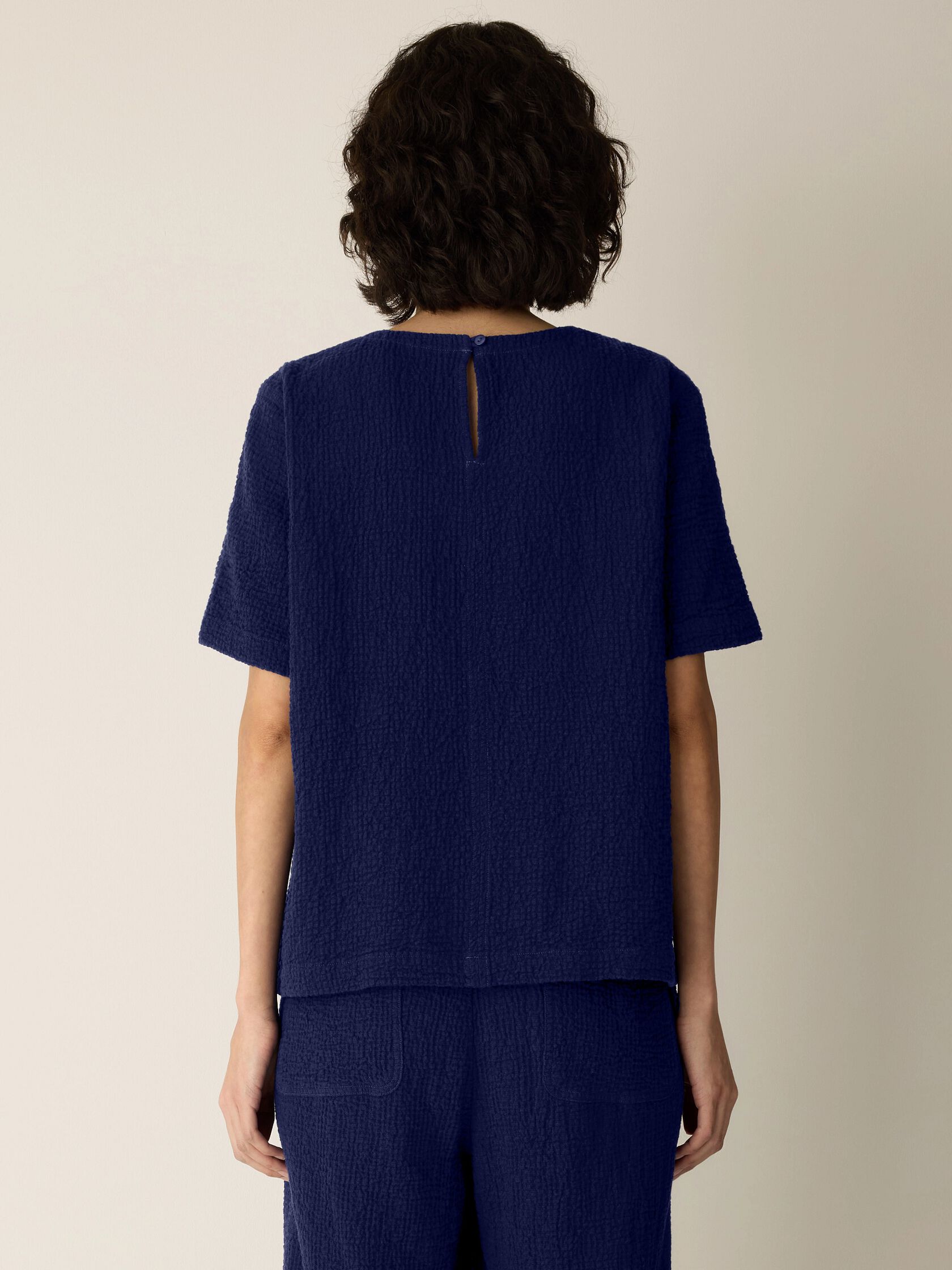 Organic Cotton Doubleweave Round Neck Top