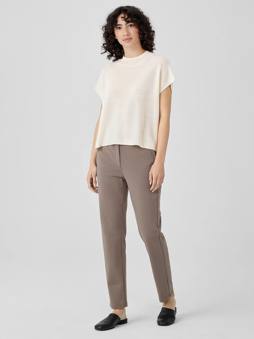 Organic Linen Cotton Mock Neck Top