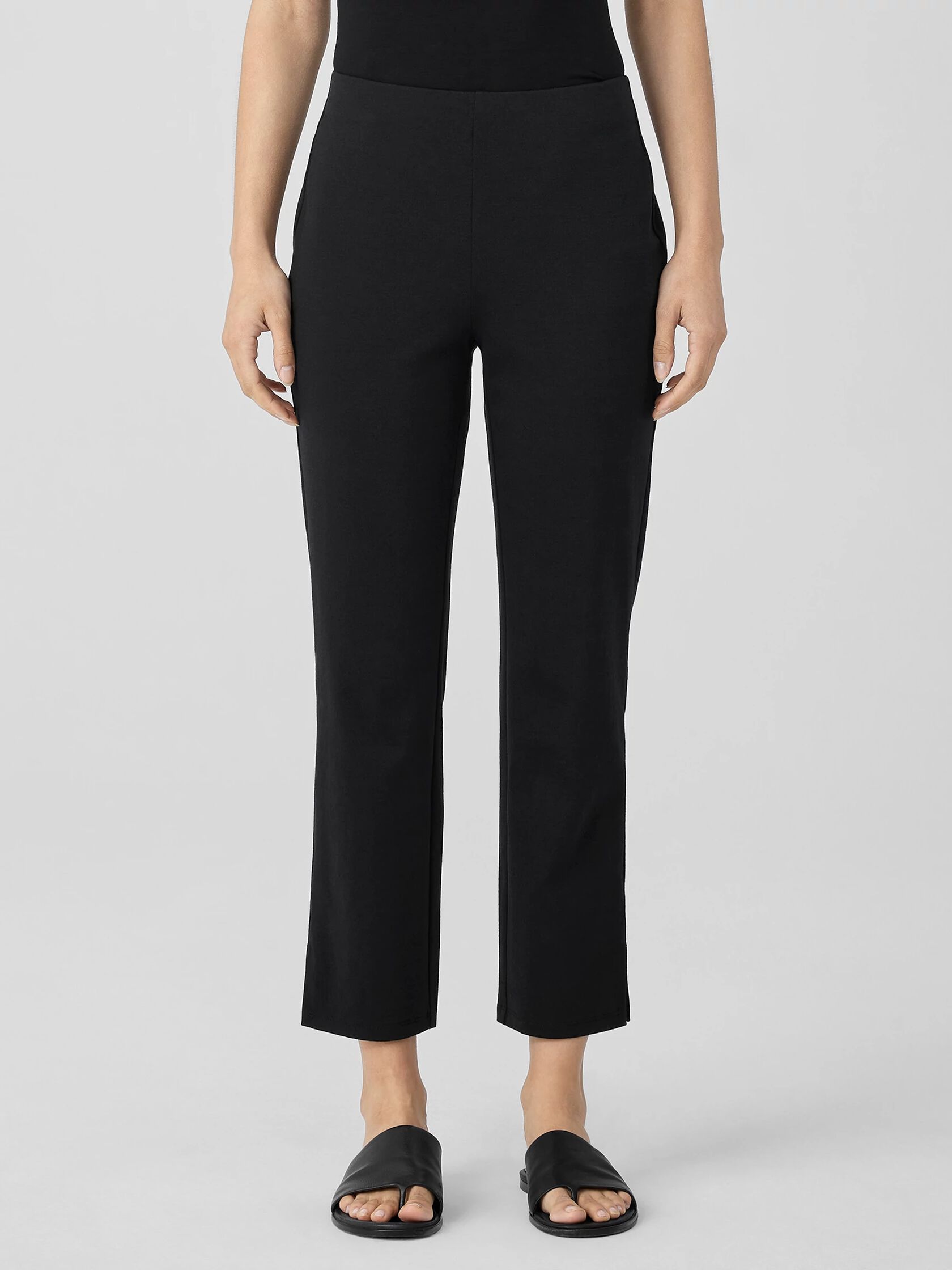 Cotton Blend Ponte Pant with Slits