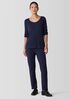 Stretch Silk Jersey Scoop Neck Top