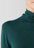 Ribbed Pima Cotton Blend Turtleneck Top