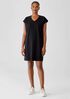 Pima Cotton Stretch Jersey V-Neck Dress