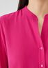 Silk Georgette Crepe Shirred-Back Shirt