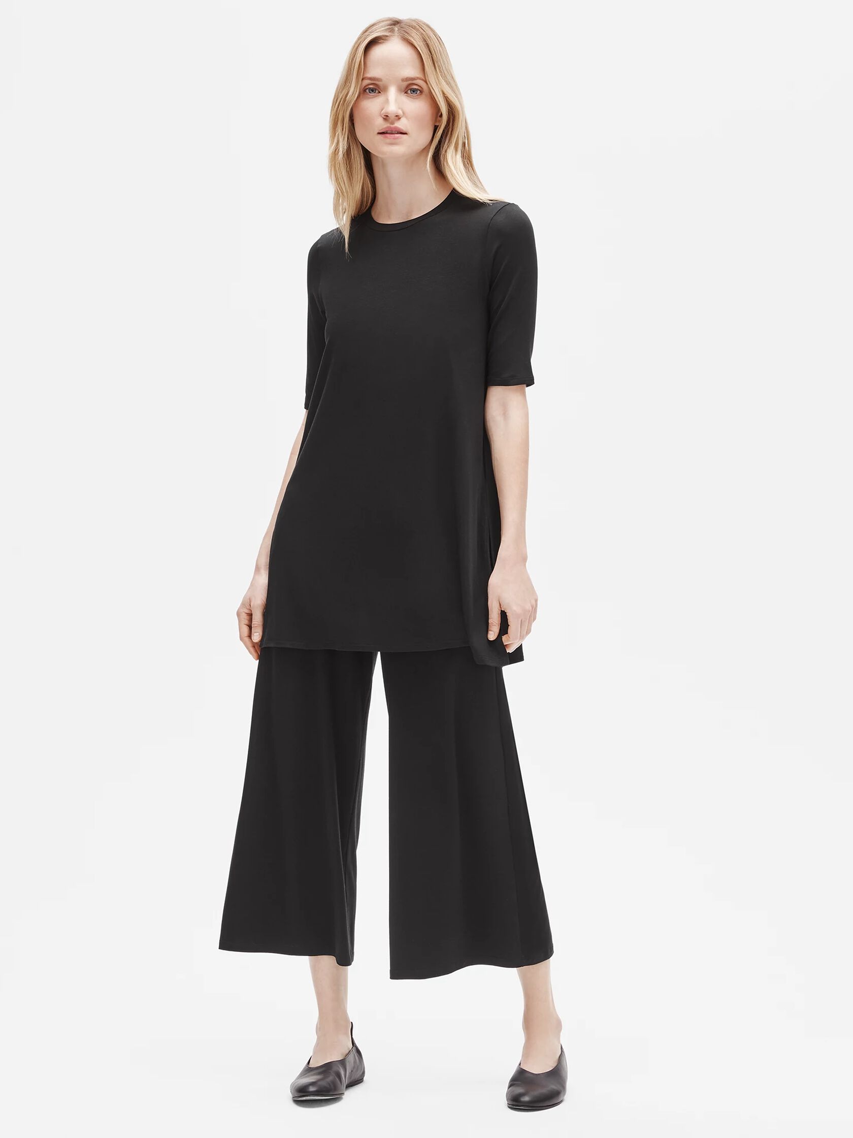 Fine Jersey ElbowSleeve Tunic EILEEN FISHER