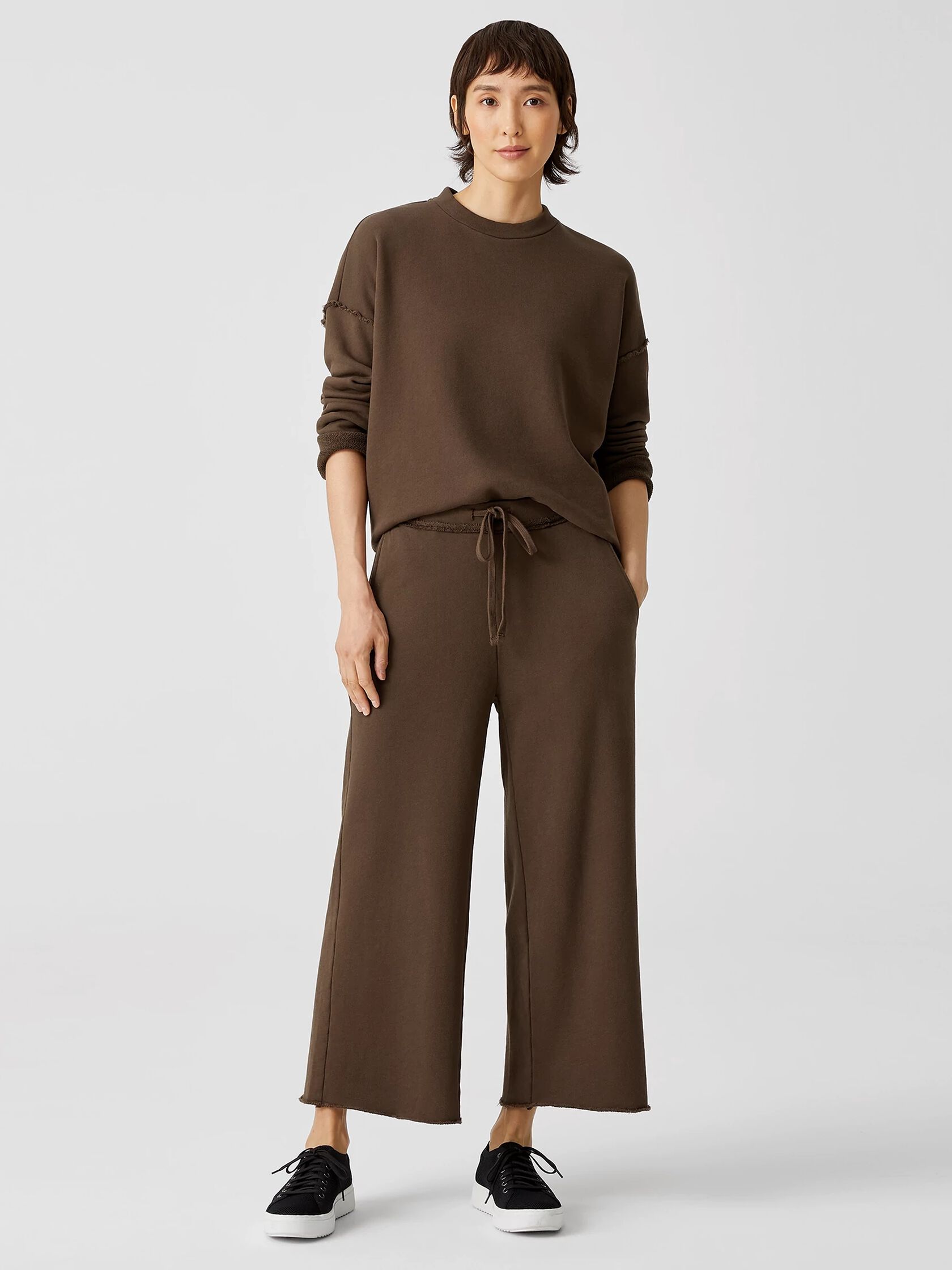 Organic Cotton French Terry Wide-Leg Pant