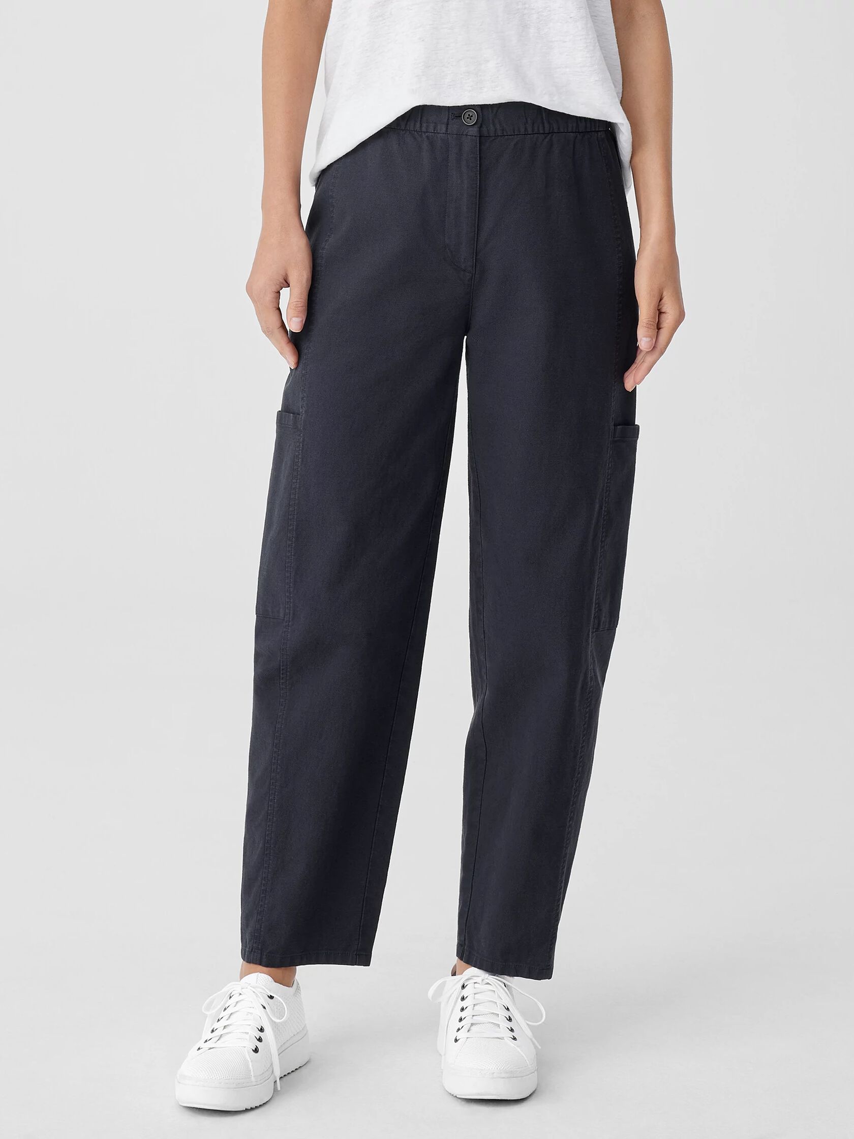 Cotton Hemp Stretch Lantern Pant