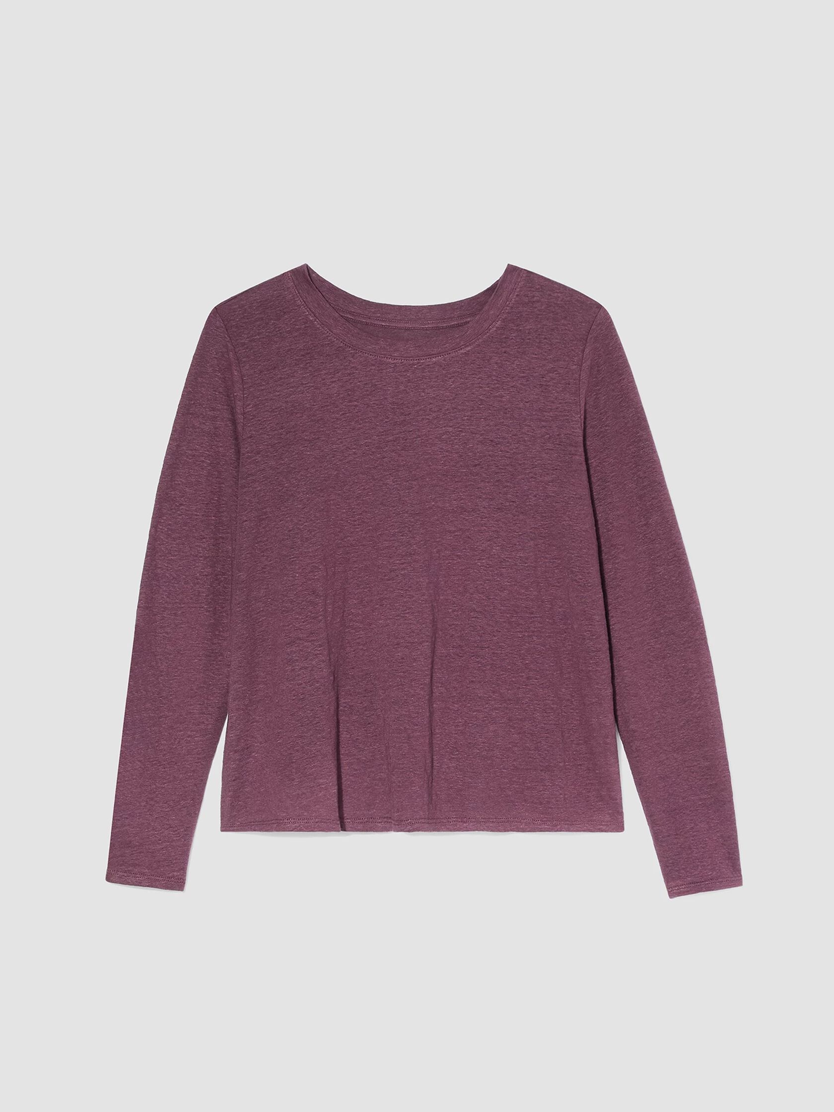 Organic Linen Jersey Crew Neck Top