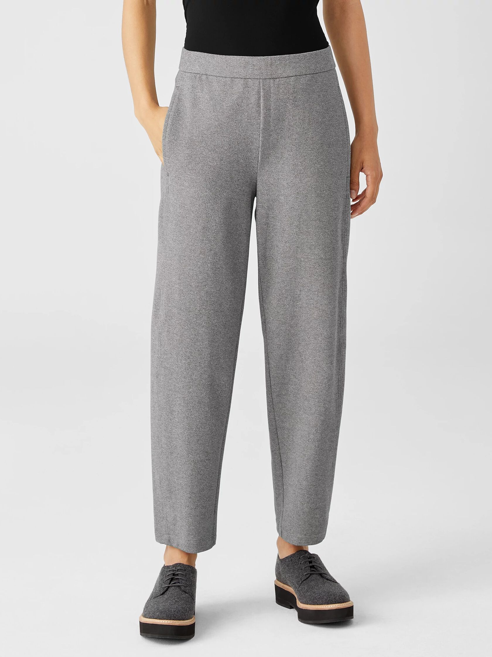 Organic Cotton Melange Crepe Lantern Pant