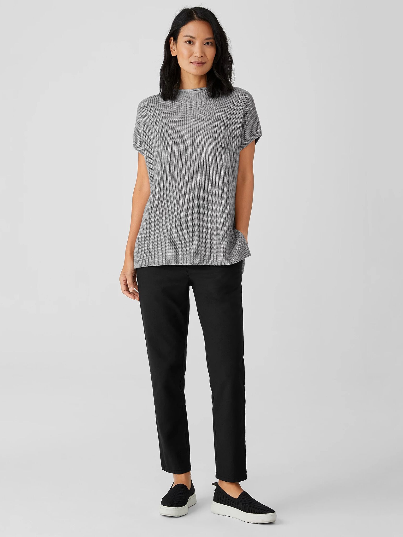 Peruvian Organic Cotton Blend Funnel Neck Top