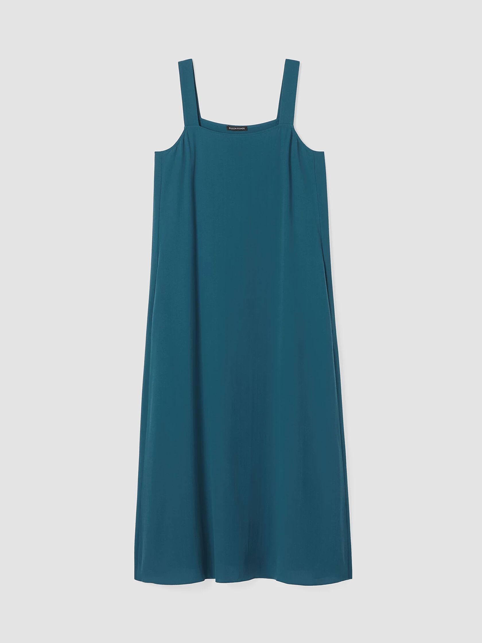 Silk Georgette Crepe Square Neck Dress