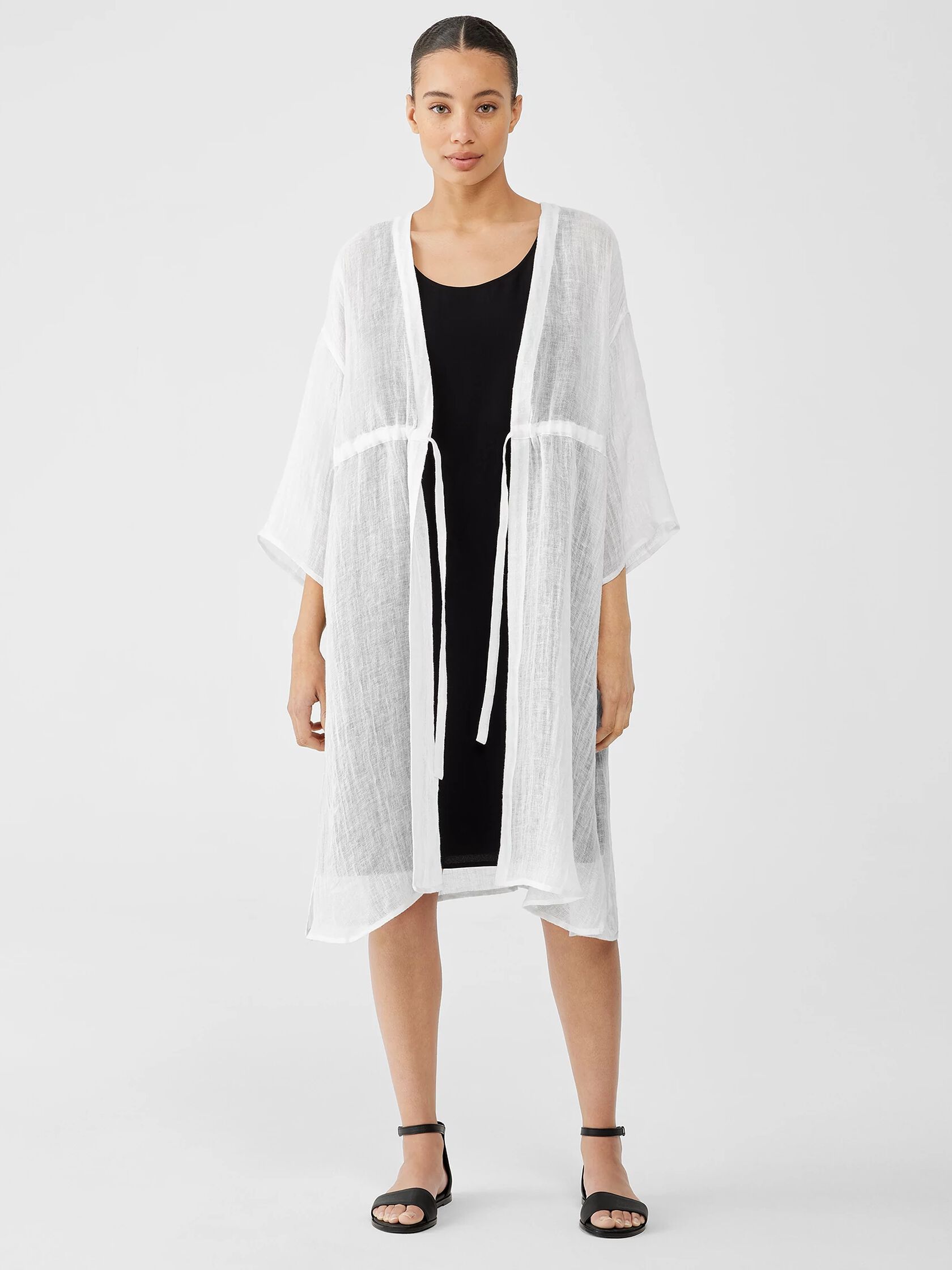 Organic Linen Gauze Belted Jacket