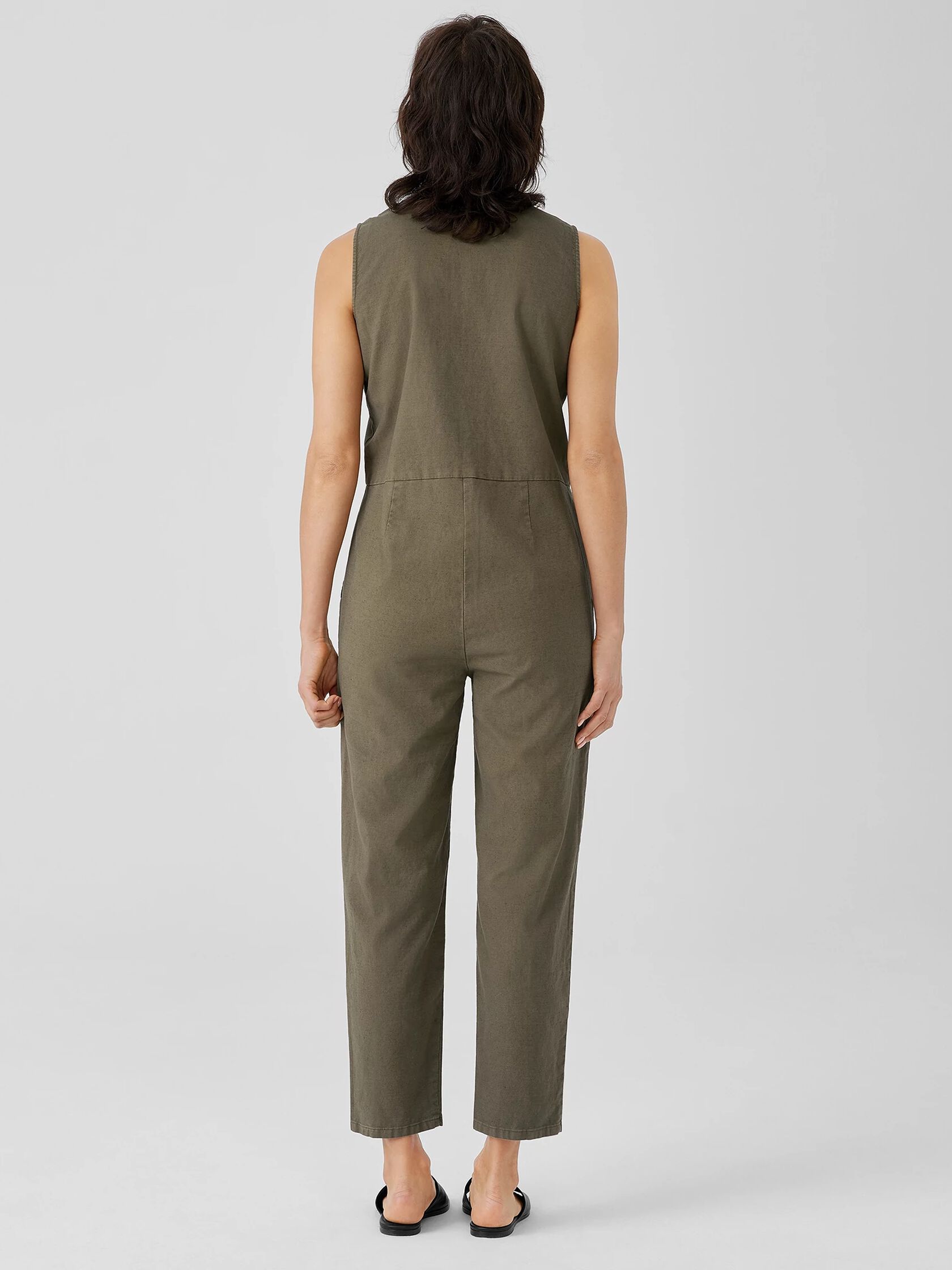 Cotton Hemp Stretch Jumpsuit