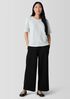 Organic Cotton Jacquard Crew Neck Top