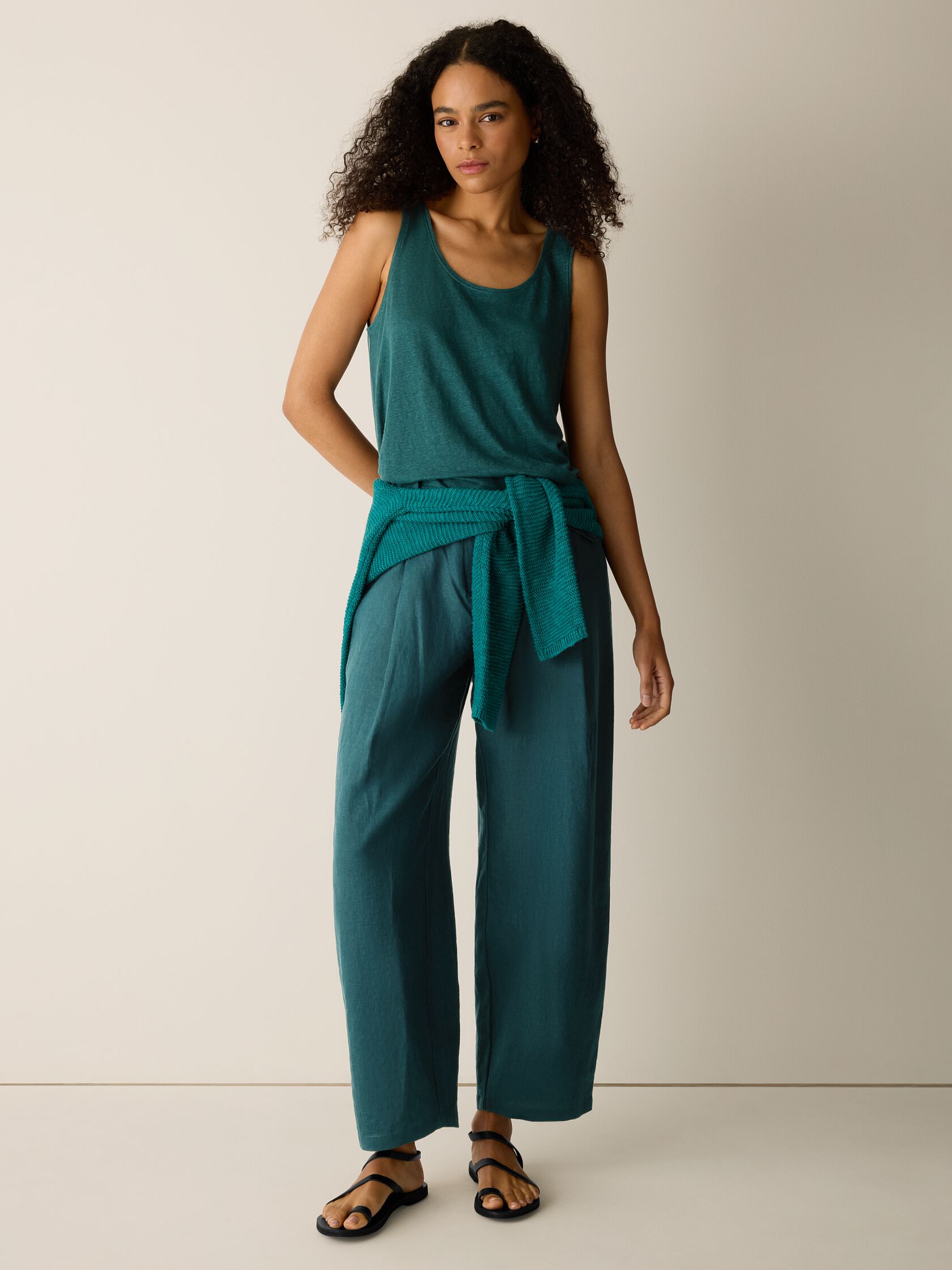 Organic Linen Jersey Scoop Neck Tank