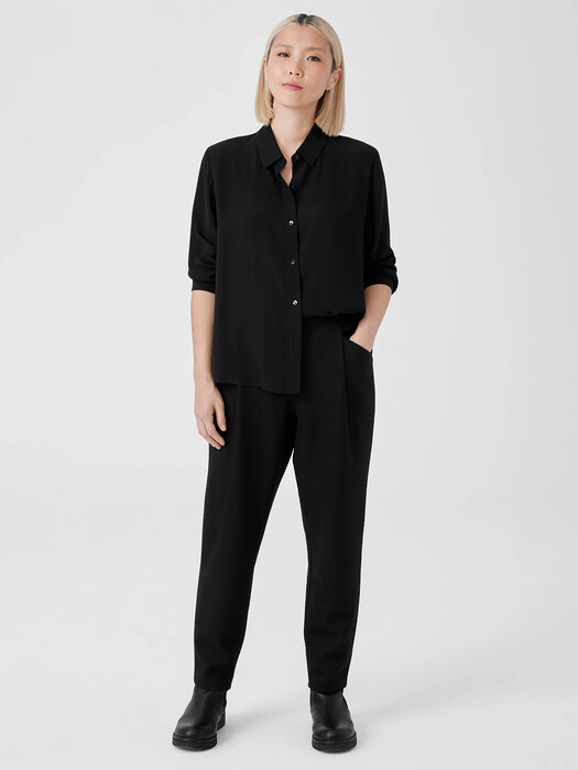 Boiled Wool Jersey Carrot Pant