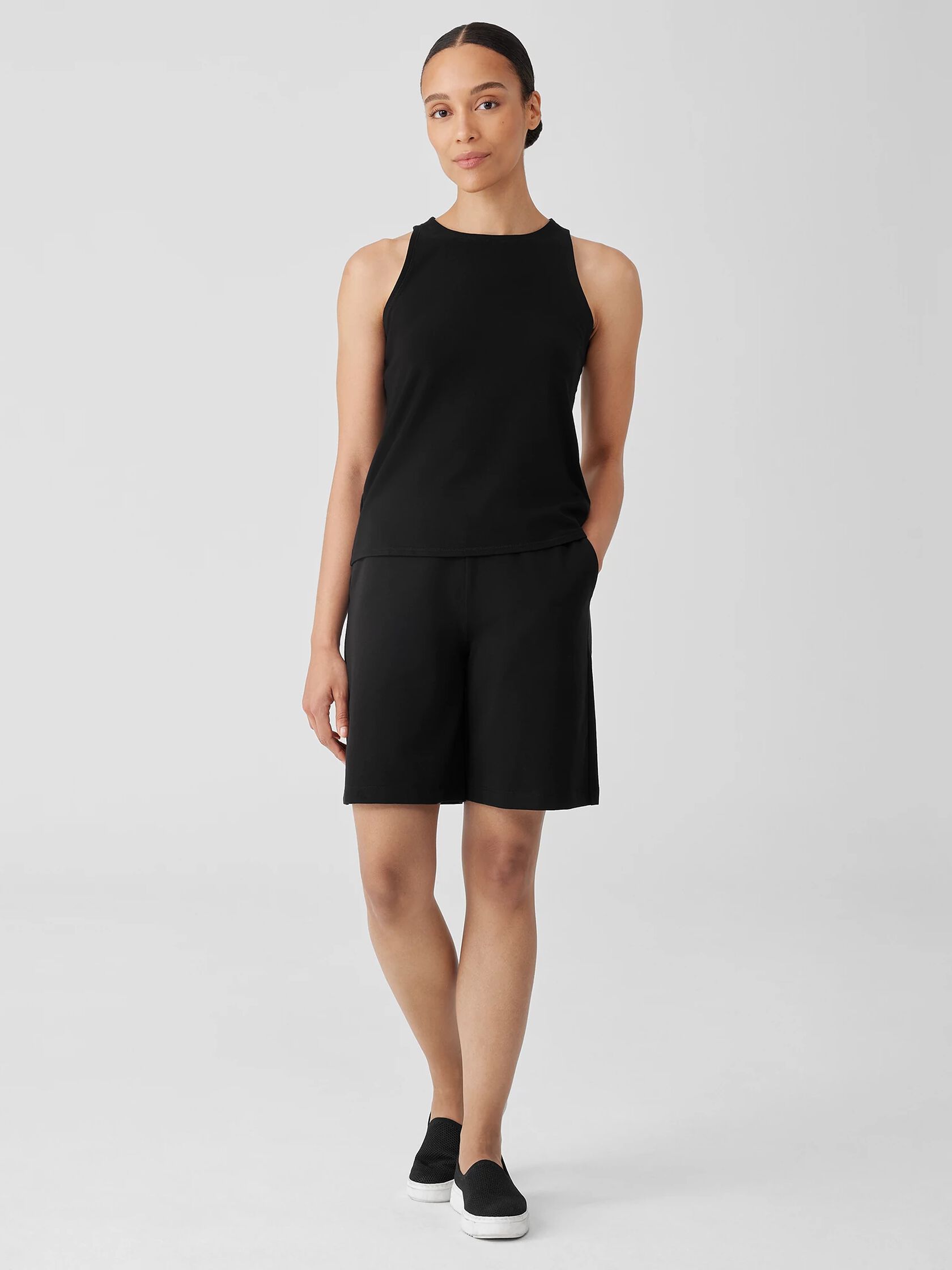 Pima Cotton Stretch Jersey Round Neck Tank