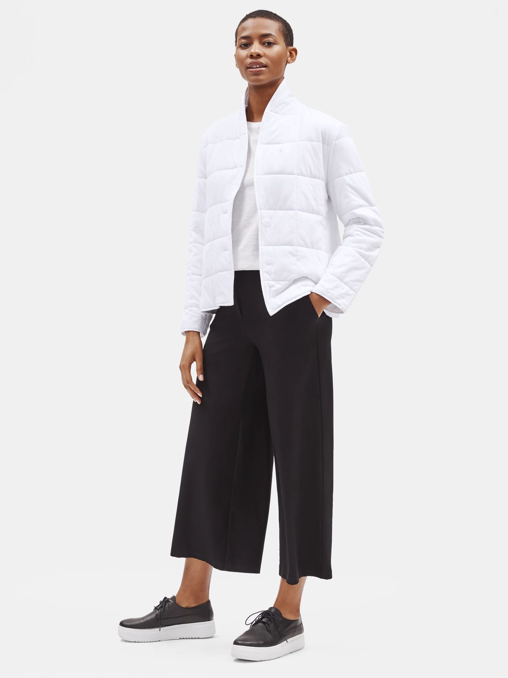 Quilted Organic Cotton Jersey Jacket EILEEN FISHER