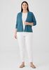 Organic Linen Cotton Airy Tuck Cropped Cardigan