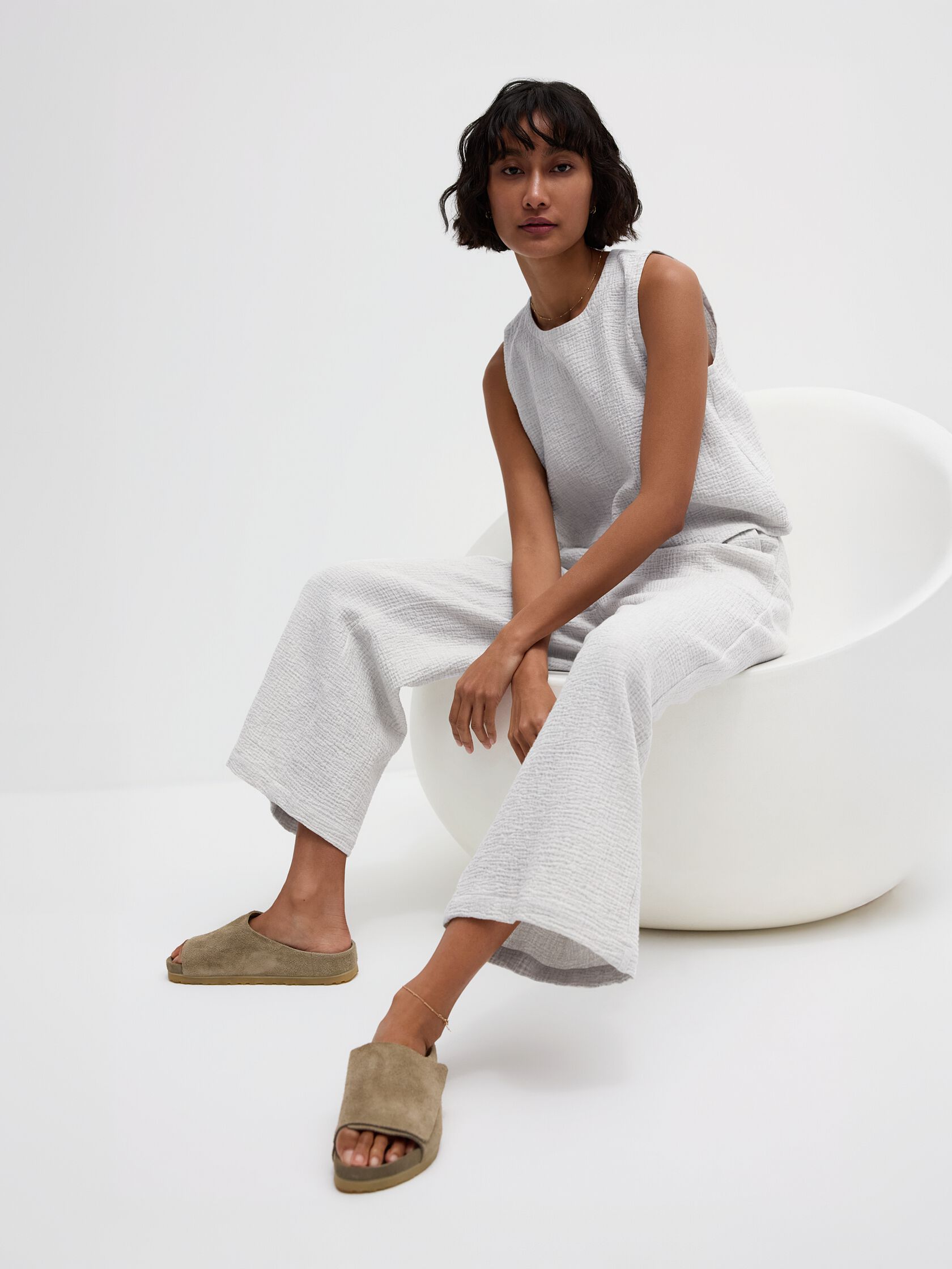 Organic Cotton Doubleweave Round Neck Tank