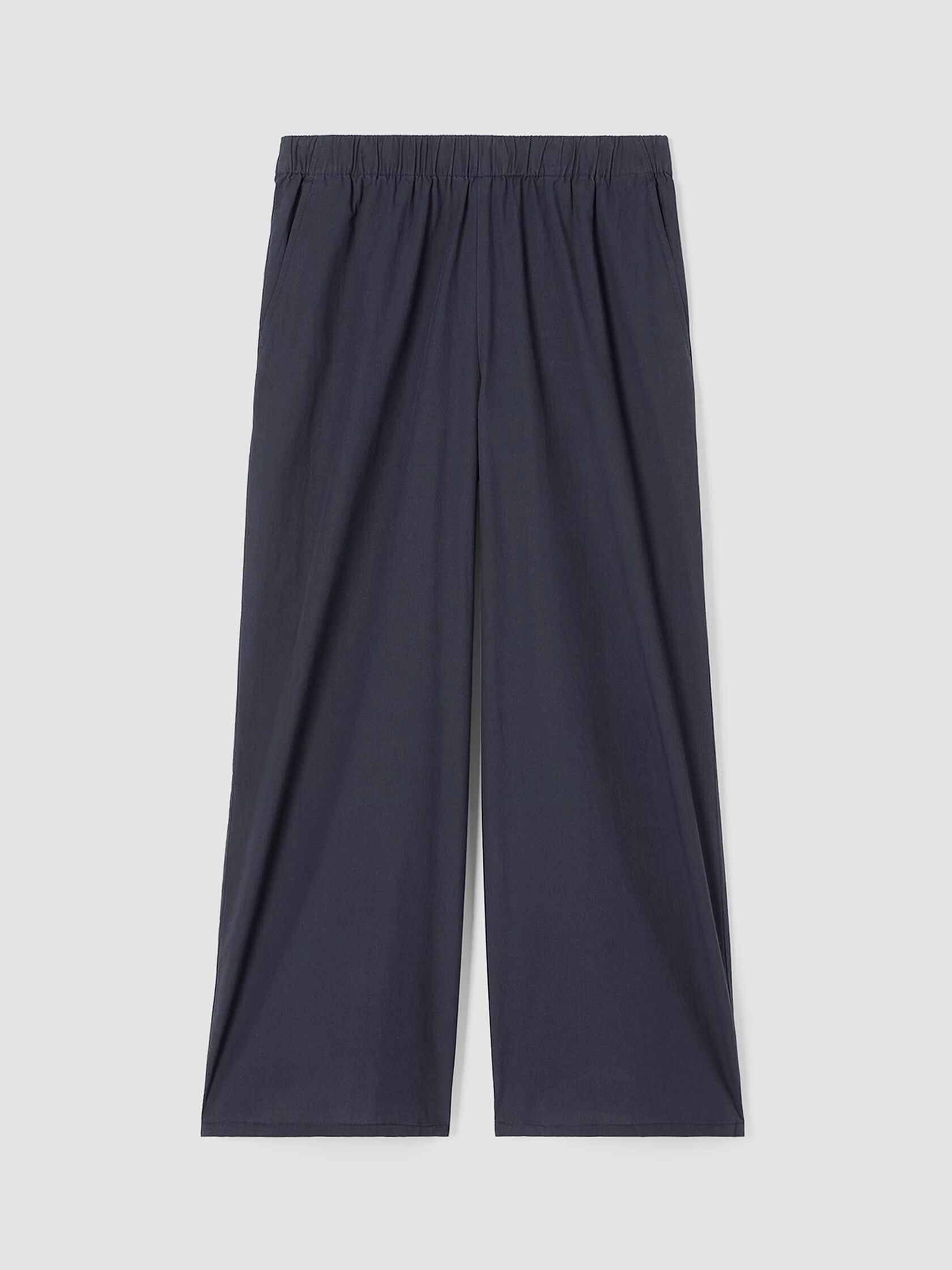 Washed Organic Cotton Poplin Wide-Leg Pant