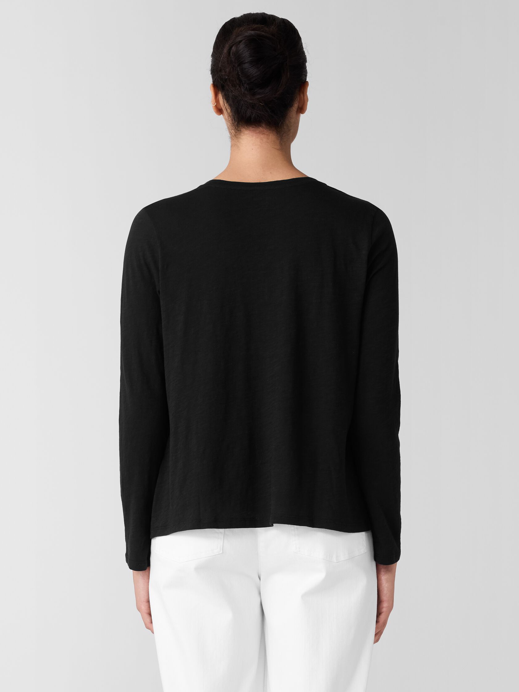 Organic Cotton Slubby Jersey V-Neck Top