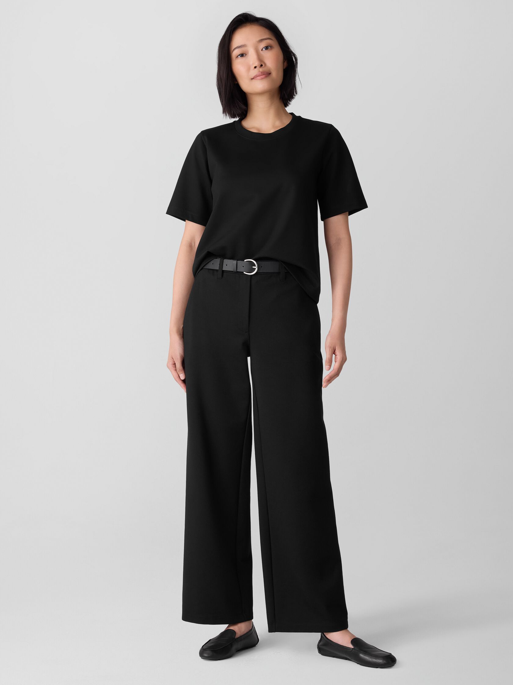 Washable Flex Ponte Wide Trouser Pant