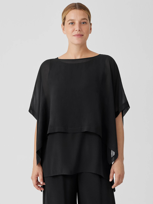 Sheer Silk Georgette Poncho