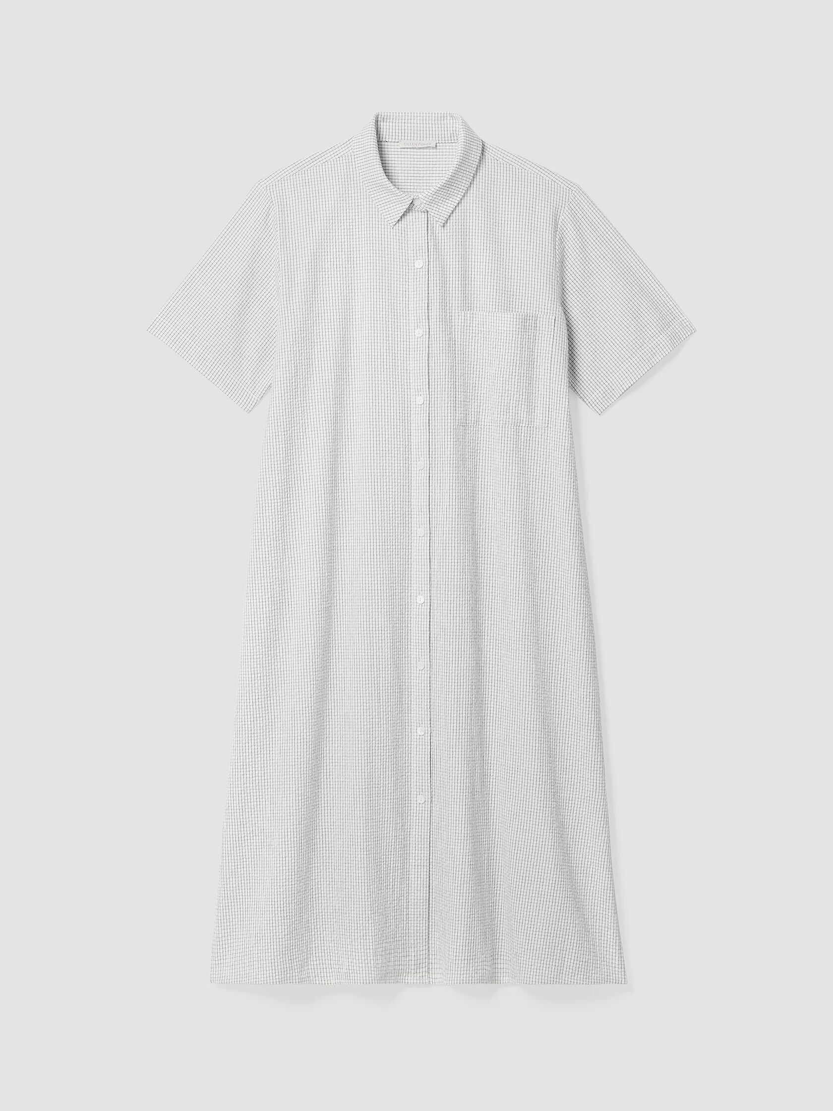 Organic Cotton Ripple Checkered Shirtdress