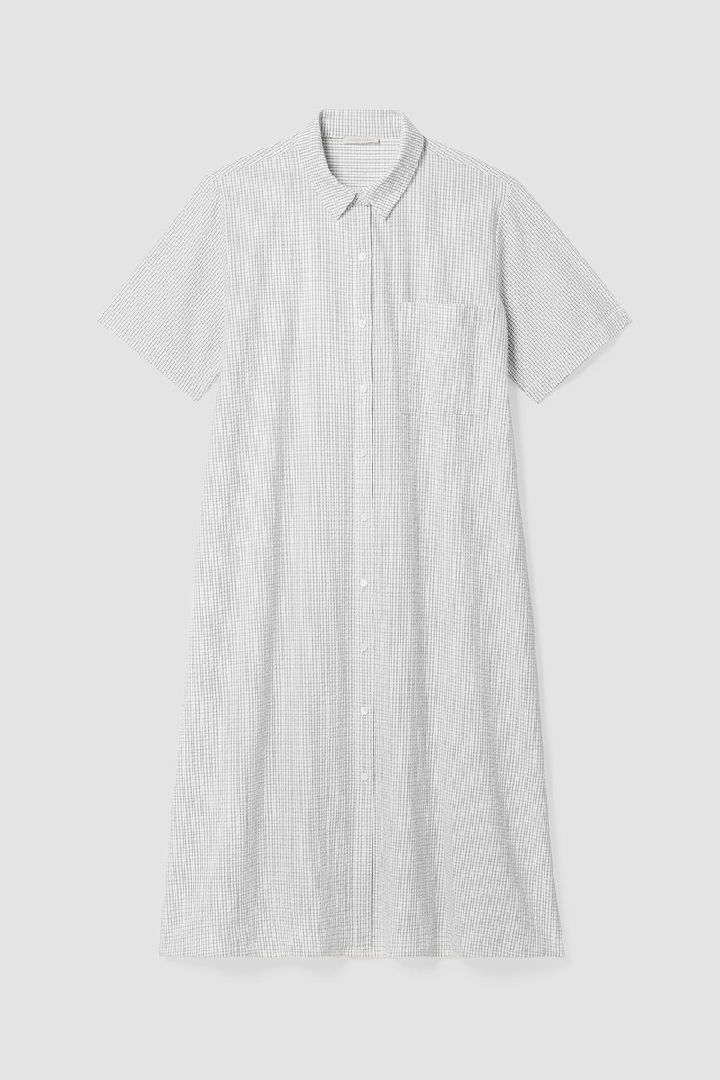 Organic Cotton Ripple Shirtdress