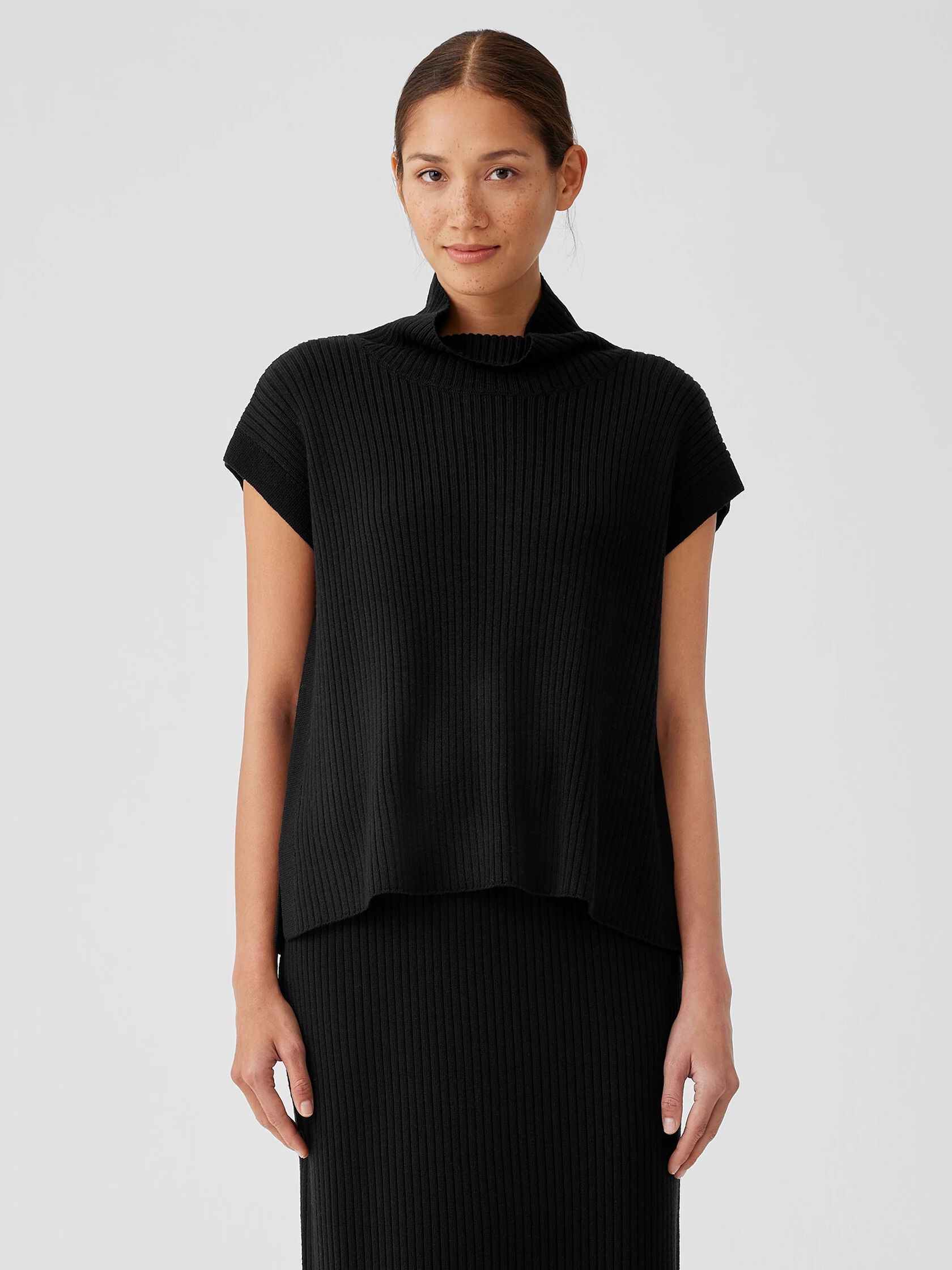 Merino Turtleneck Top in Regenerative Wool