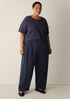 Stretch Jersey Knit Pleated Straight Pant