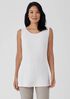 Silk Georgette Crepe Ballet Neck Long Tank